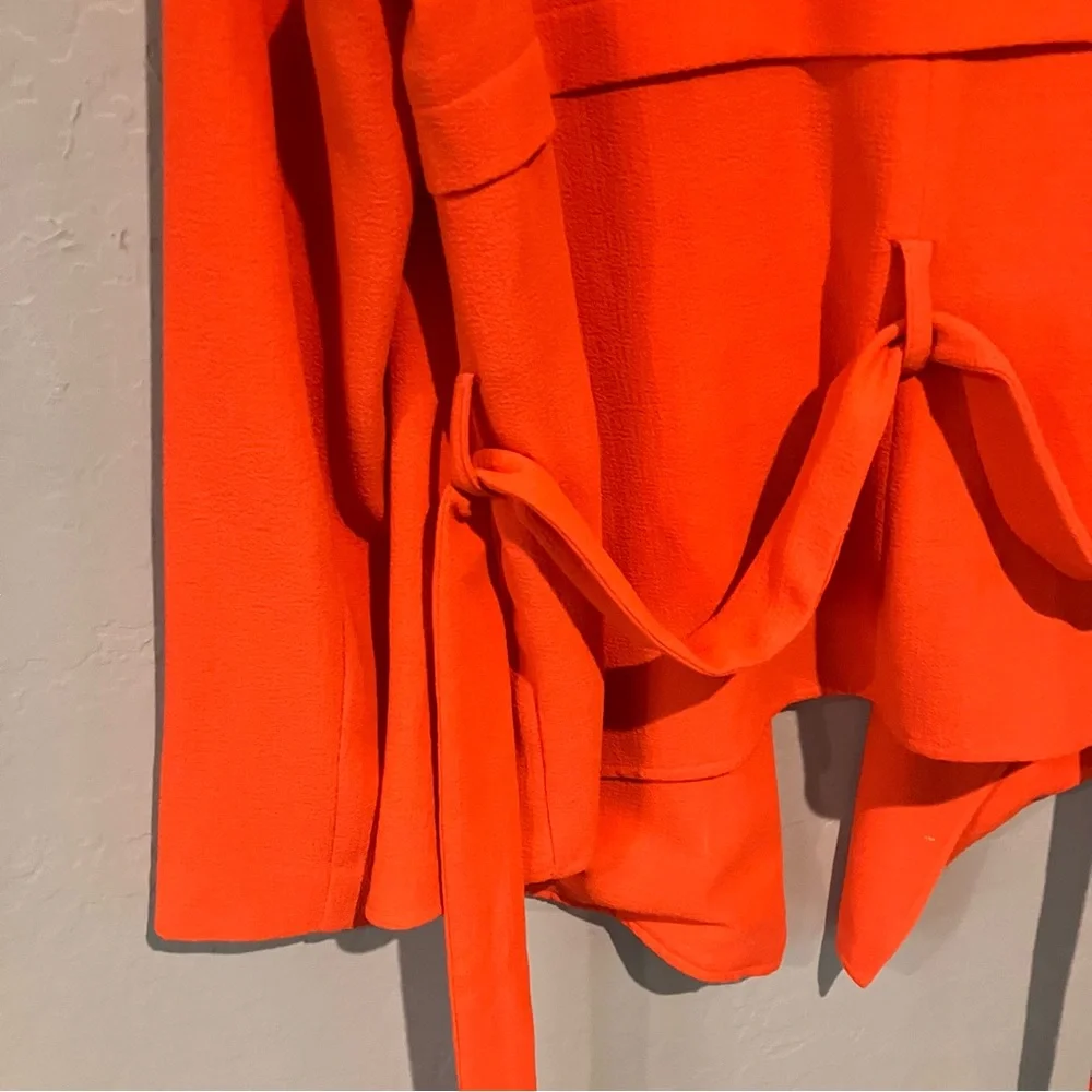 Vince Camuto Orange Tie Open Front Blazer Jacket Size 8 - Picture 8 of 11